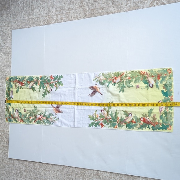 Vintage E. Golz Rush Bird Rectangular Scarf Yellow White - Picture 12 of 12
